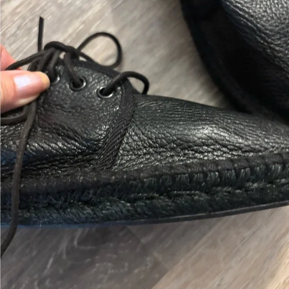 Saint Laurent Black Leather Men's Shoes Sz 40 EU Sz 7 US New - Picture 3 of 16